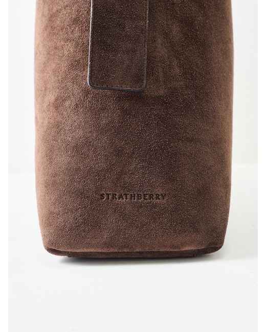 Strathberry Brown Kite Hobo Suede Tote Bag