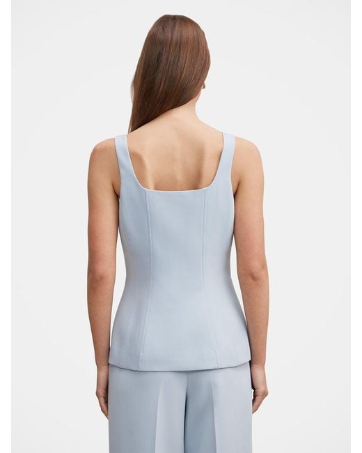 Forever New Blue Lee Square Neck Waistcoat