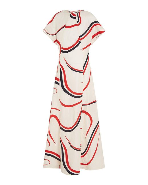 Tommy Hilfiger Pink Ribbon Print Fit And Flare Midi Dress