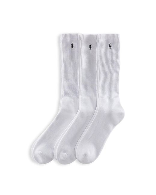 Ralph Lauren White Ralph Lauren Cotton-Blend Crew Sock 3-Pack for men