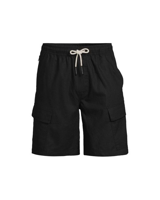 Oas Black Men's Cargo Linen Shorts for men