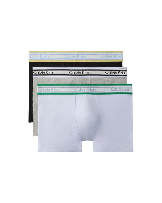 Calvin Klein White Fashion Waistband Trunk 3Pk for men