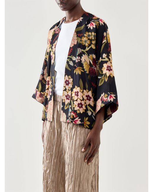 One Hundred Stars Multicolor Crepe Kimono Jacket