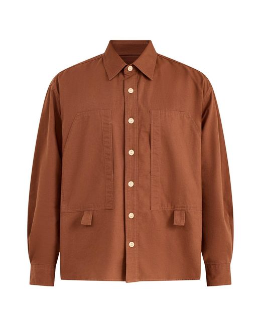 FRIZMWORKS Brown Pocket Loop Shirt for men