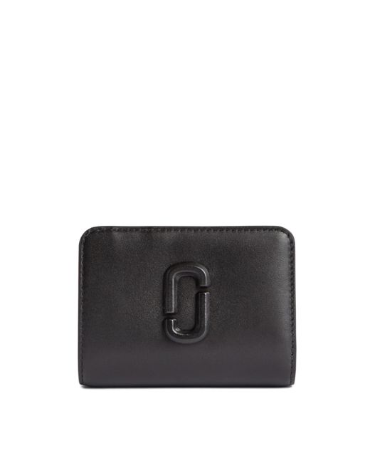 Marc Jacobs Black Women's The Leather J Marc Mini Compact Wallet