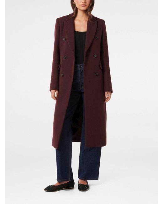 Forever New Purple Women's Chandelle Double Breasted Coat