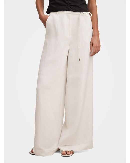 Forever New White Myla Wide Leg Trousers