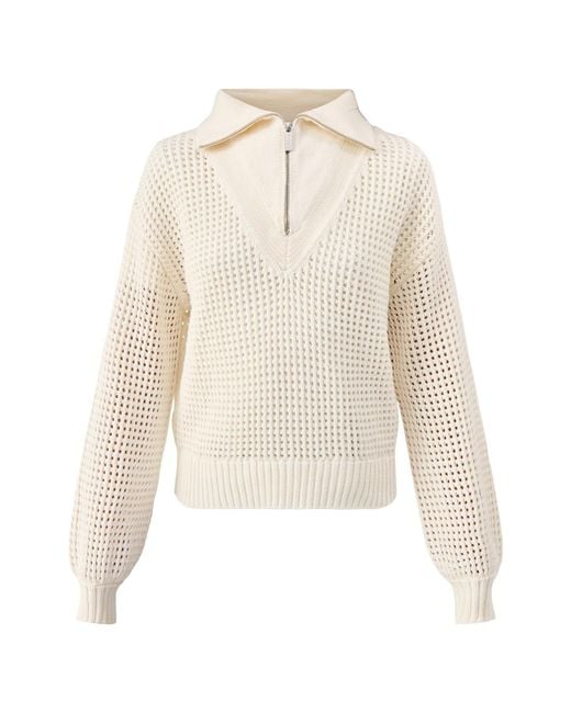 Sweaty Betty White Tides High Half Zip Jumper Cream