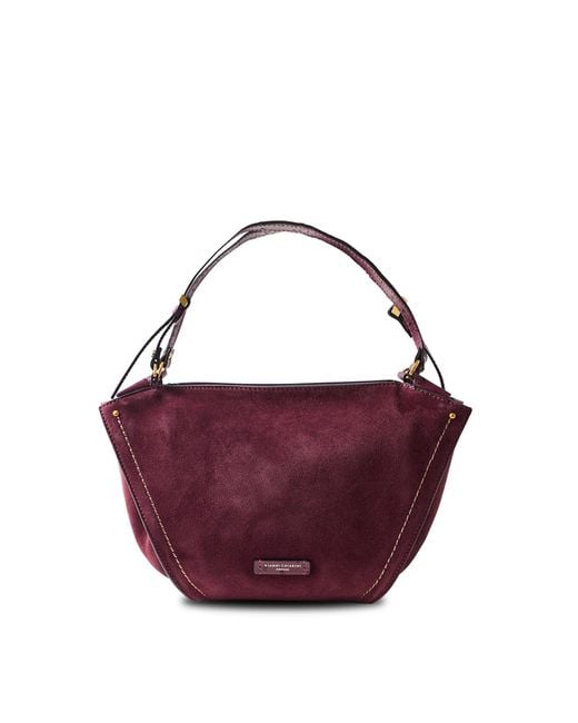 Gianni Chiarini Purple Bloom Suede Tote Bag