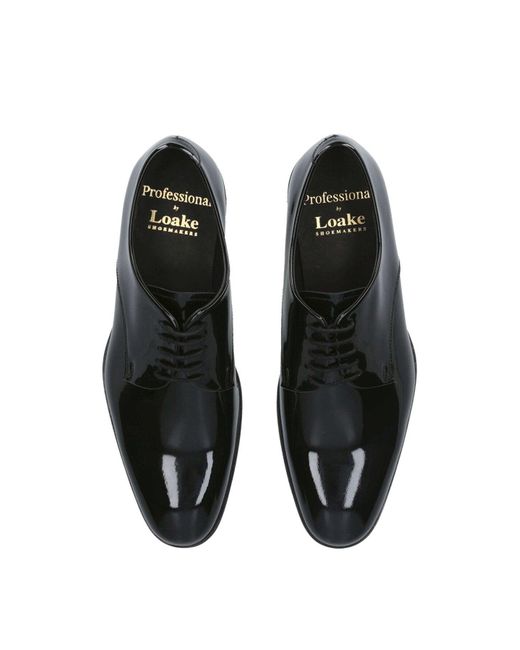 Loake White Patent Derby Shoes for men