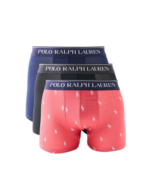 Polo Ralph Lauren Pink Classic Trunks 3 Pack for men