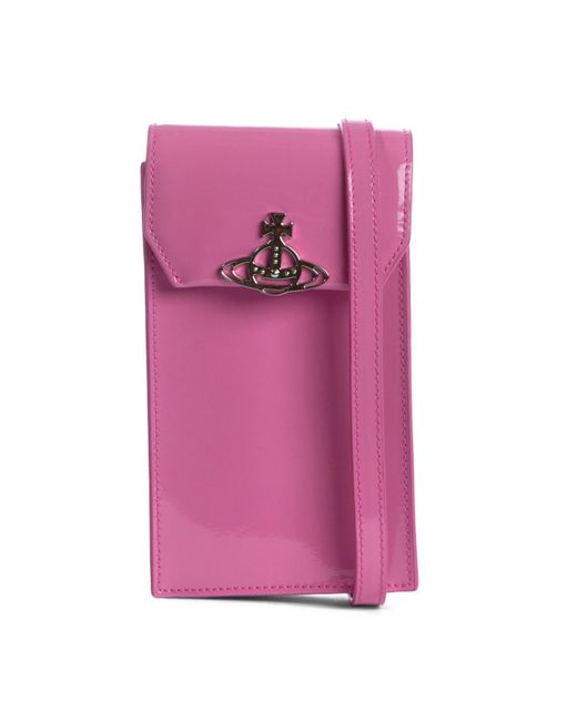 Vivienne Westwood Pink Women's Shiny Phone Bag
