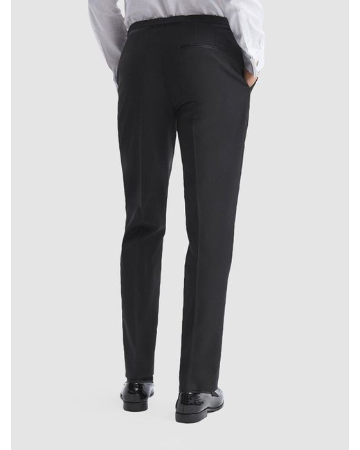Reiss Black Poker Modern Fit Tuxedo Trousers for men