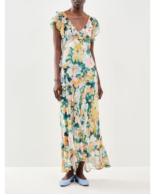 Rixo Green Meadow Dress Multi