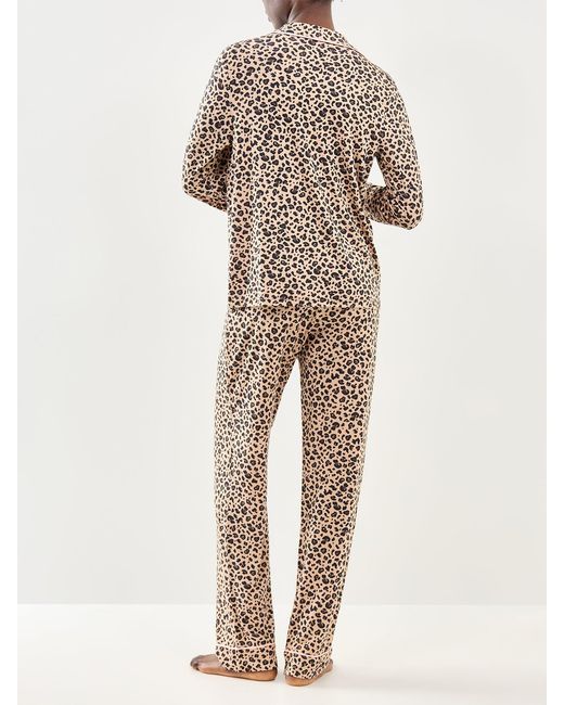 Stripe & Stare Natural Long Pyjama Set Leopard