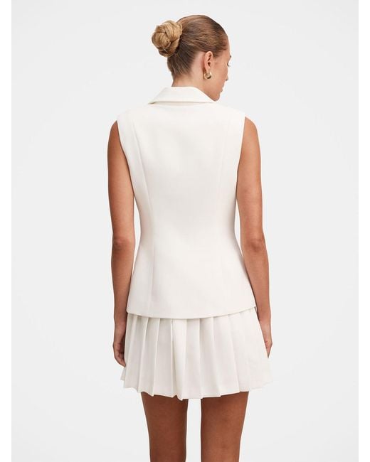 Forever New White Lucy Sleeveless Blazer Mini Dress