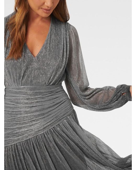 Forever New Gray Women's Viv Ombre Plisse Maxi Dress