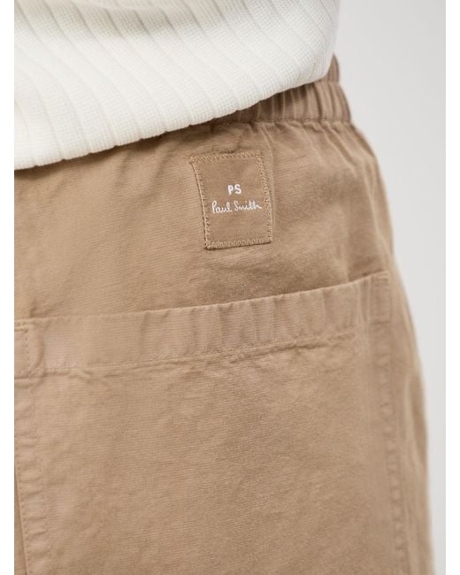 Paul Smith Natural Linen Mix Drawstring Trousers for men