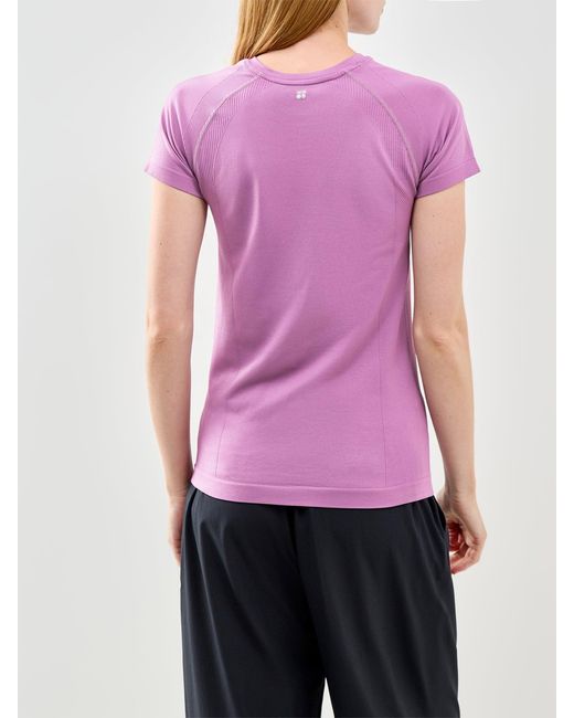 Sweaty Betty Purple Athlete Seamless Workout T-Shirt
