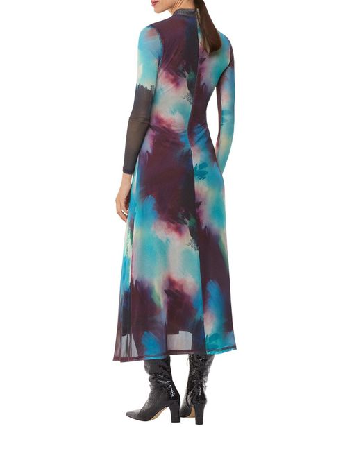 Whistles Multicolor Women's Oil Paint Print Mesh Dress
