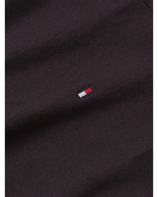 Tommy Hilfiger Black Regular Fit Essential Solid 100% Cotton T-Shirt for men