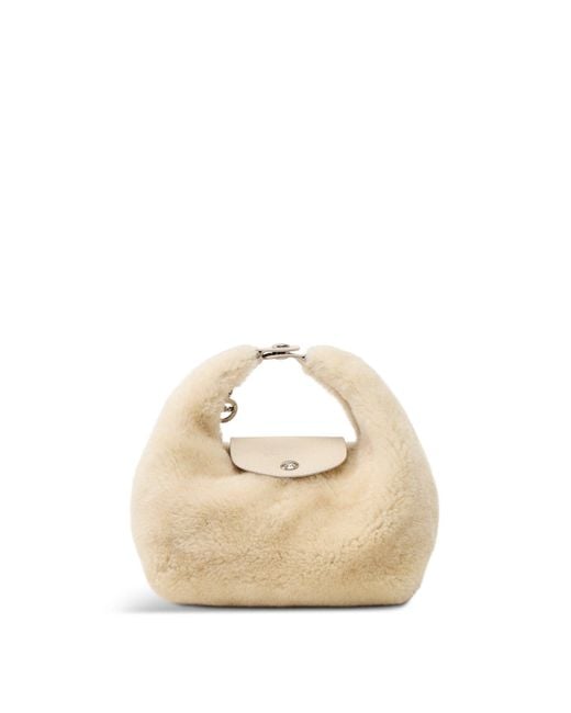 Longchamp Natural Le Pliage Xtra Shearling Handbag Extra Small