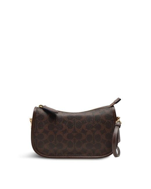 COACH Natural Waverly Signature Canvas Shoulder Bag Maple