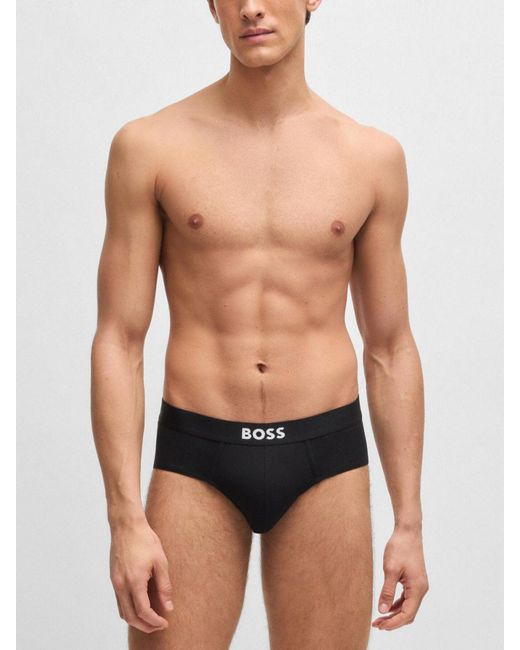 Boss Black Three-Pack Of Stretch- Briefs With Logo for men