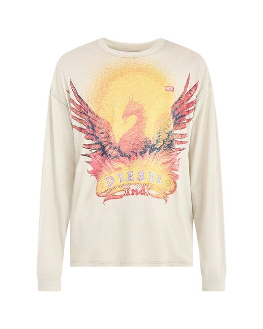 DIESEL White T-Boxt L/Phoenix T-Shirt for men