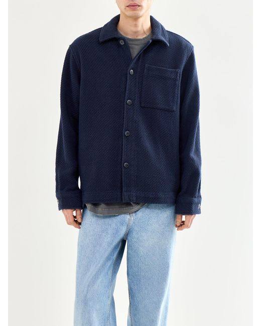 SELECTED Blue Structured Overshirt for men