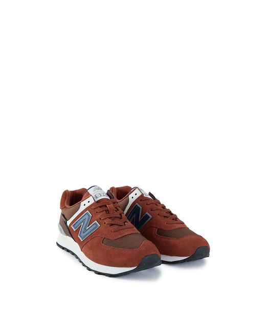 New Balance White 574 Suede Trainers for men