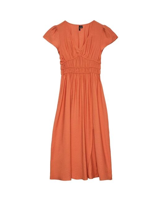 Vero Moda Orange V-Neck Maxi Dress