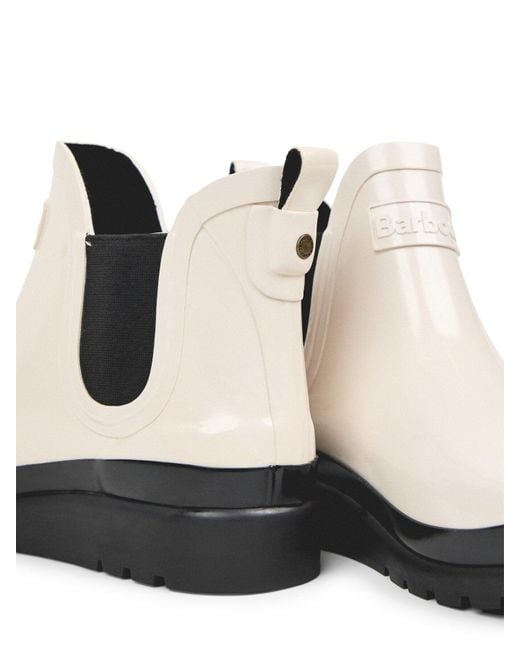 Barbour White Alexa Lou Wedge Wellie Boots