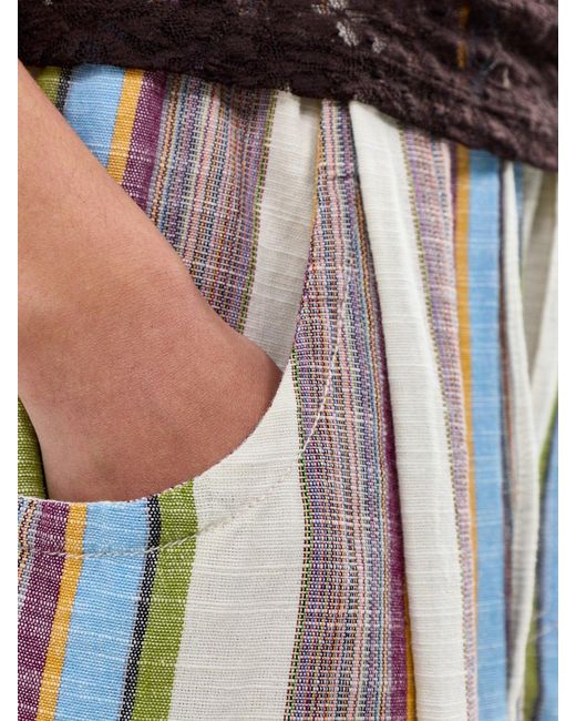 Free People White Chambers Stripe Trousers Striped