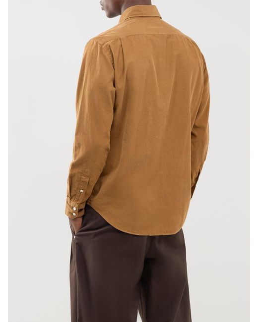 Hartford Brown Paul Baby Cord Shirt for men