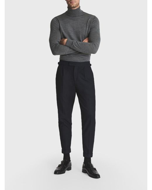 Reiss Gray Caine Merino Wool Rollneck for men