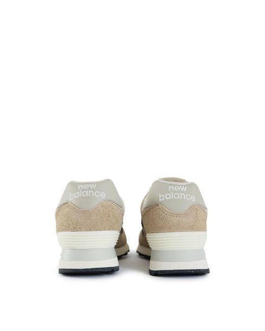 New Balance White 574 Suede Trainers for men