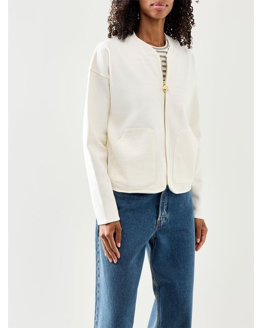 Barbour White International Clara Sweatshirt Bomber