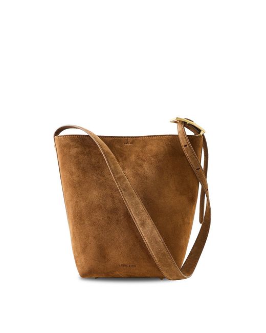 Anine Bing White Elly Medium Bucket Bag