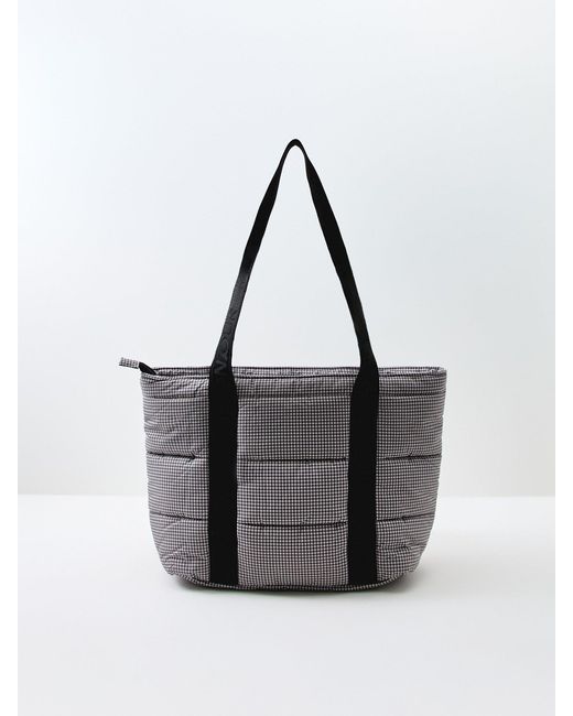 Barbour Black Monaco Check Tote Bag