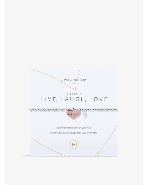 Joma Jewellery White A Little Live Laugh Love Bracelet