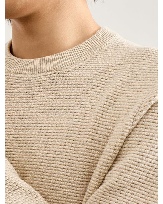 Only & Sons White Onsdave Regular Long Sleeve Crew Neck Knit for men
