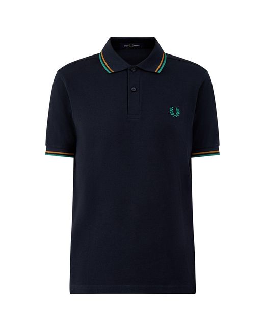 Fred Perry Blue Twin Tipped Polo Shirt for men