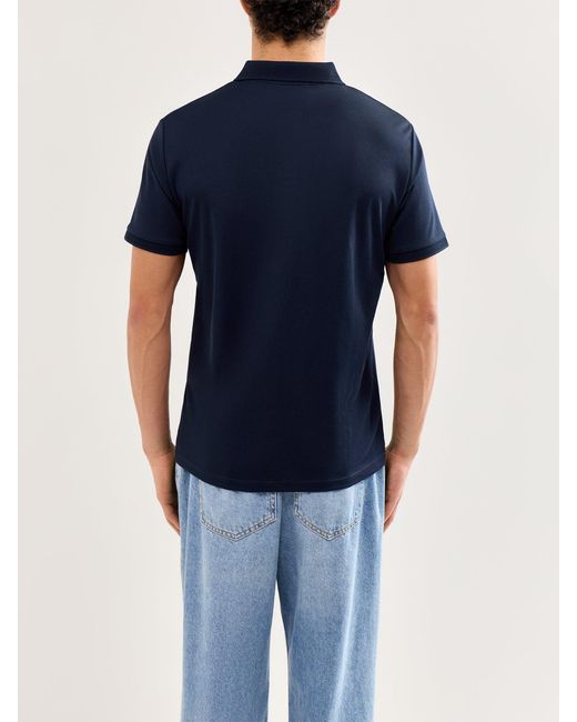 SELECTED Blue Slhfave Button Short Sleeve Polo for men