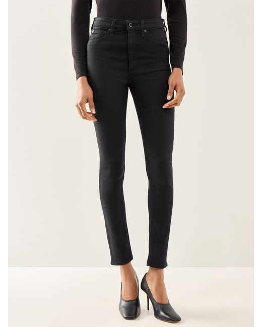Rag & Bone Black Skinny High-rise Stretch-denim Jeans