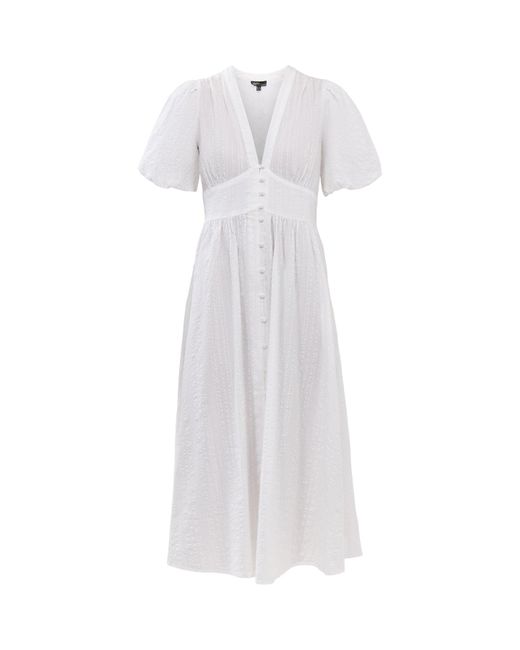 Nobody's Child White Short Sleeve Starlight Midi Dress