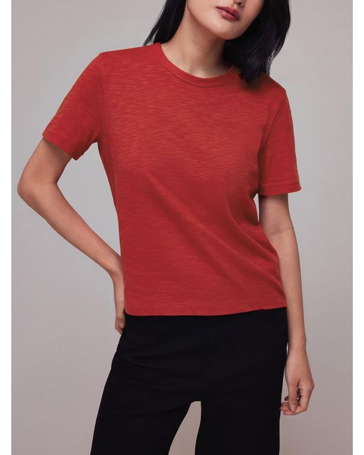 Whistles Red Emily Ultimate Cotton-jersey T-shirt X