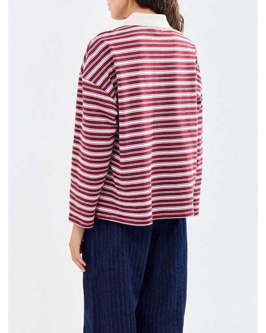 FRNCH Red Rumoi Cotton-Blend Polo Top