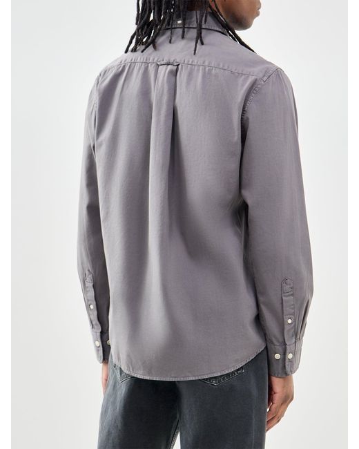 Gant Gray Garment Dyed Twill Long Sleeve Shirt for men