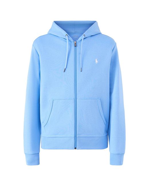 Polo Ralph Lauren Blue Double Knit Hoodie for men